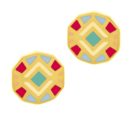 Boucles d'oreilles en plaqué or et laque