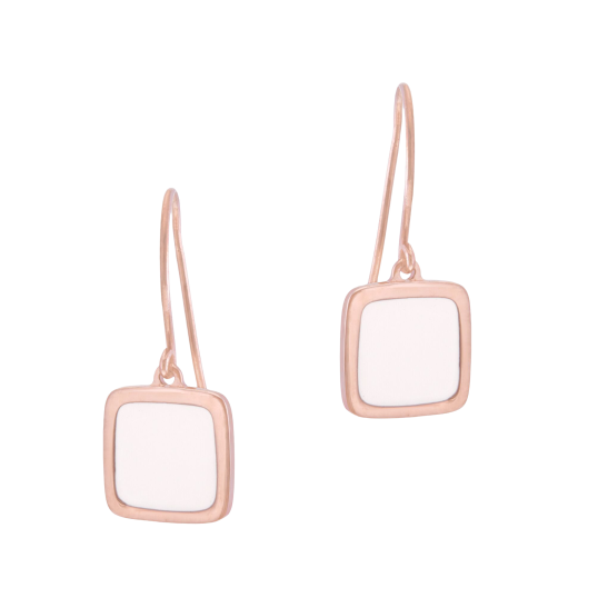 Boucles d'oreilles en plaqué or rose et laque