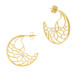 Boucles d'oreilles en plaqué or et perle synthétique
