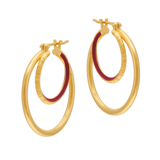 Boucles d'oreilles en plaqué or et laque