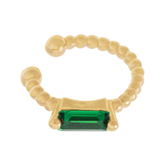 Earcuff en plaqué or et oxyde de zirconium