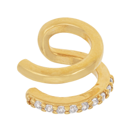 Earcuff en plaqué or et oxydes de zirconium