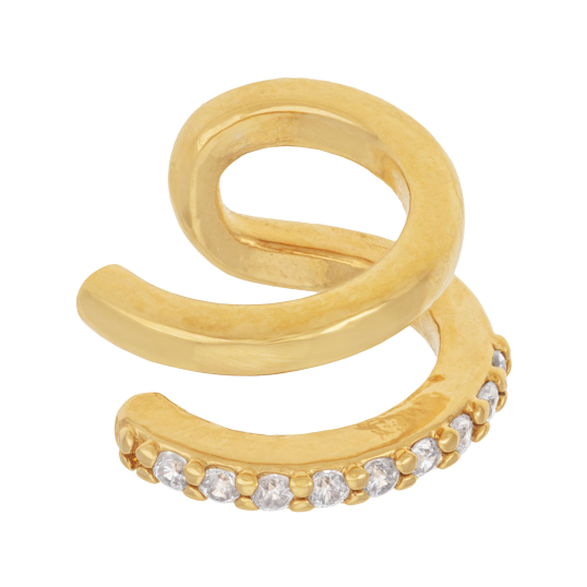 Earcuff en plaqué or et oxydes de zirconium