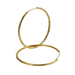 Créoles en plaqué or, fil 15/10 et diamètre 40 mm
