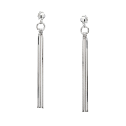 Boucles en argent rhodié, chaines maille serpent