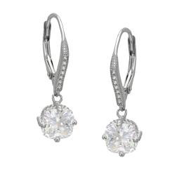 Boucles d'oreilles en argent rhodié et oxydes de zirconium