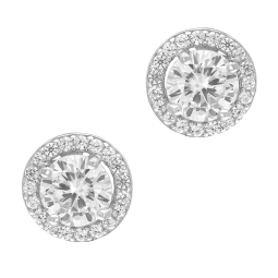 Boucles d'oreilles argent rhodié et oxydes de zirconium