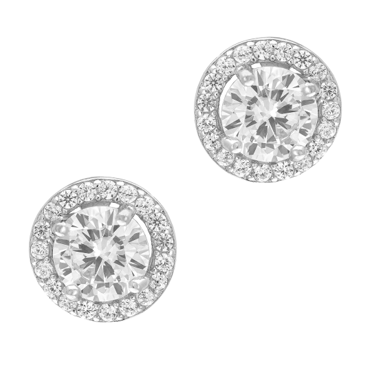 Boucles d'oreilles argent rhodié et oxydes de zirconium