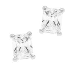 Boucles d'oreilles en argent rhodié, oxyde de zirconium