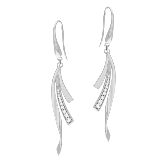 Boucles d'oreilles en argent rhodié et oxydes de zirconium