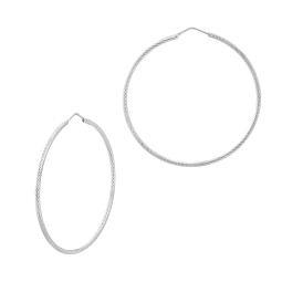 Créoles en argent rhodié, 50 mm