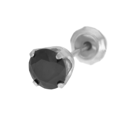 Demi boucle d'oreille de perçage en acier et oxyde de zirconium noir