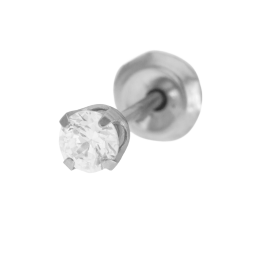 Demi boucle d'oreille de perçage en acier et oxyde de zirconium