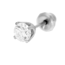 Demi boucle d'oreille de perçage en acier et oxyde de zirconium