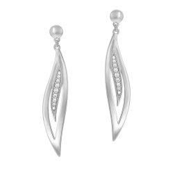 Boucles d'oreilles en argent rhodié et oxydes de zirconium