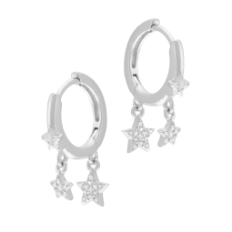 Boucles d'oreilles en argent rhodié et oxydes de zirconium