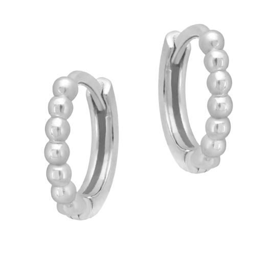 Boucles d'oreilles, mini créoles en argent rhodié