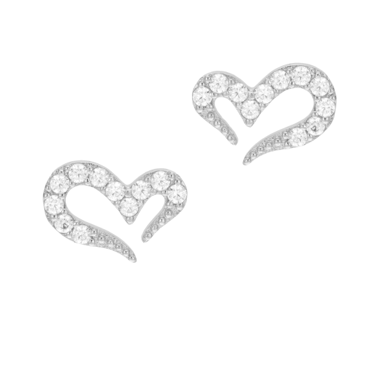 Boucles d'oreilles en argent rhodié, oxydes de zirconium