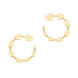 Boucles d'oreilles en acier doré, coeur