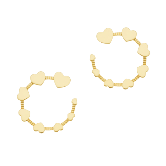 Boucles d'oreilles en acier doré, coeur