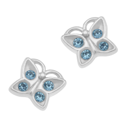 Boucles d'oreilles en argent rhodié, cristaux de synthèse 
