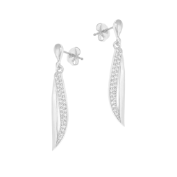 Boucles d'oreilles en argent rhodié et oxydes de zirconium