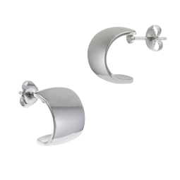 Demi créoles en argent rhodié
