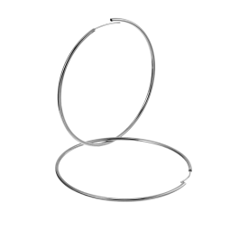 Créoles en argent rhodié diamètre 60 mm