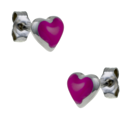 Boucles d'oreilles en argent rhodié, laque
