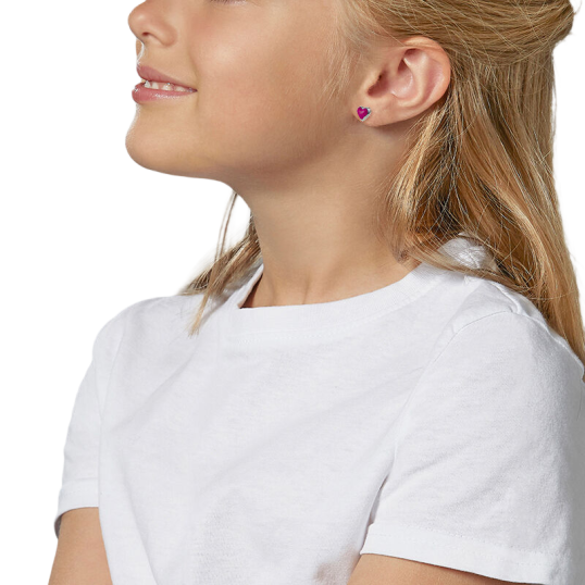 Boucles d'oreilles en argent rhodié, laque