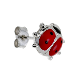 Boucles d'oreilles en argent rhodié, laque