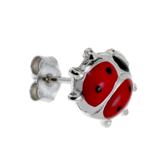 Boucles d'oreilles en argent rhodié, laque