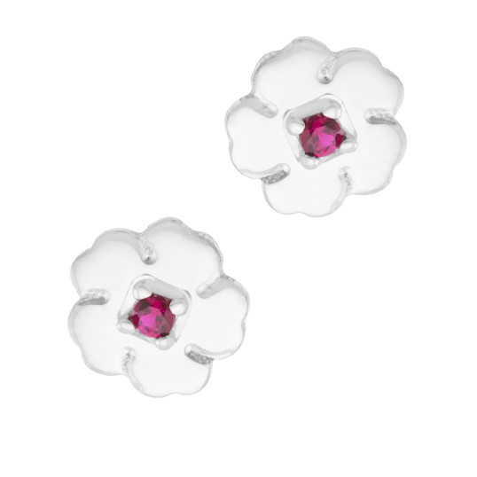 Boucles d'oreilles en argent rhodié et oxyde de zirconium