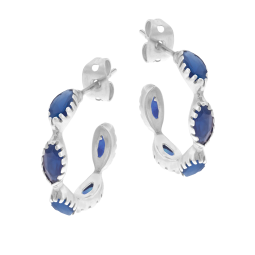 Boucles d'oreilles en argent rhodié et oxydes de zirconum