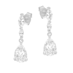Boucles d'oreilles en argent rhodié et oxydes de zirconium