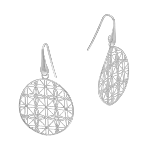 Boucles d'oreilles en argent rhodié