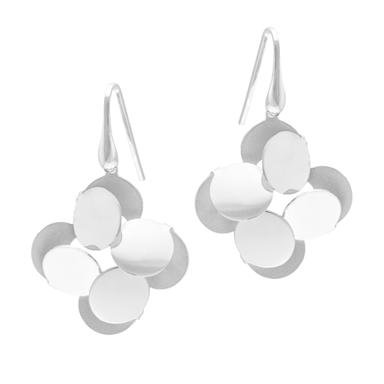 Boucles d'oreilles en argent rhodié 