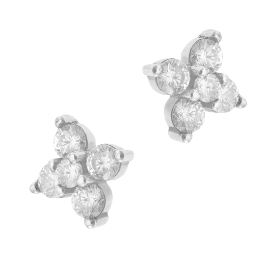 Boucles d'oreilles en argent rhodié et oxydes de zirconium