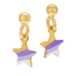 Boucles d'oreilles en argent doré et laque, étoile