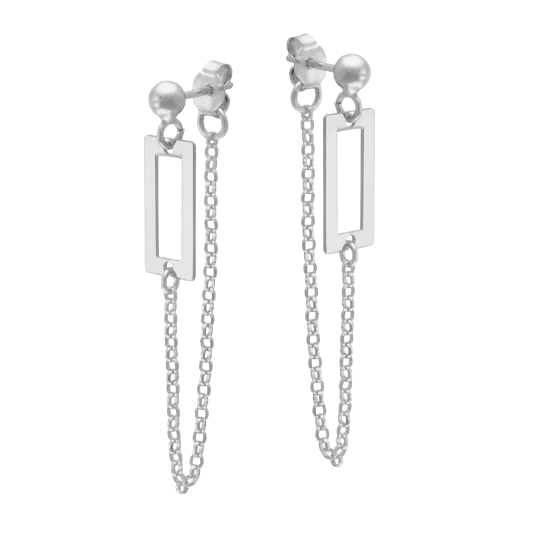 Boucles d'oreilles en argent rhodié