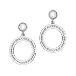 Boucles d'oreilles en argent rhodié et nacre
