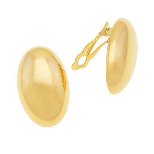 Boucles d'oreilles en acier doré, fermoir à clip