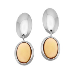 Boucles d'oreilles en argent rhodié et verre
