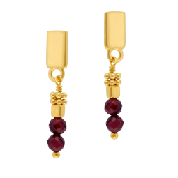 Boucles d'oreilles en argent doré et grenats