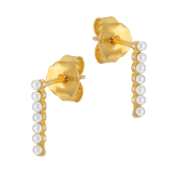 Boucles d'oreilles en argent doré et perles synthétiques