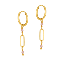 Boucles d'oreilles en argent doré et perles synthétiques