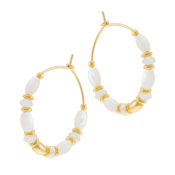 Boucles d'oreilles en argent doré et nacres