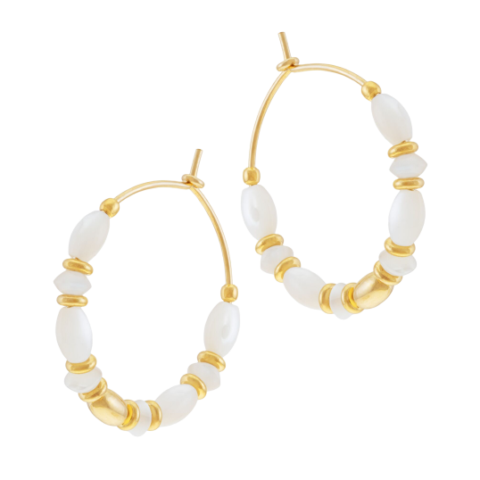 Boucles d'oreilles en argent doré et nacres Boucles d'oreilles en argent doré et nacres