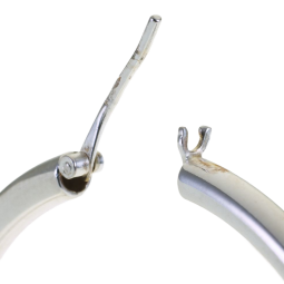 Créoles en argent rhodié fil 45/10