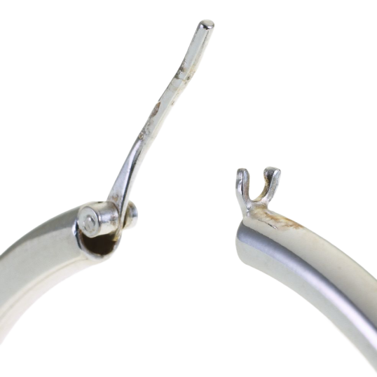 Créoles en argent rhodié fil 45/10